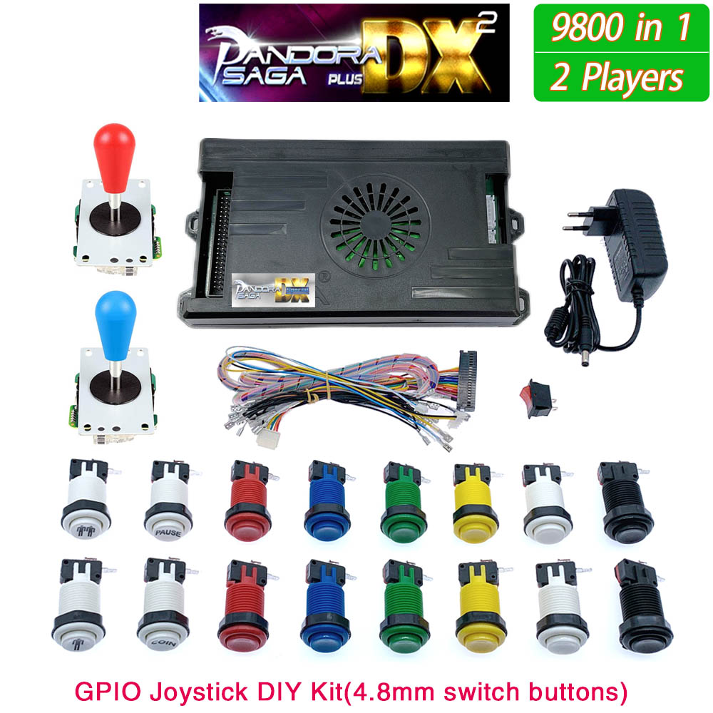 Trackball Controller Arcade - Pandora saga-ディイアーケードボックスキット、8ウェイジョイスティック、アメリカンスタイル、プッシュボタン、ゲームコンソール、キャビネット、トップ、dx 2 plus、9800 in 1