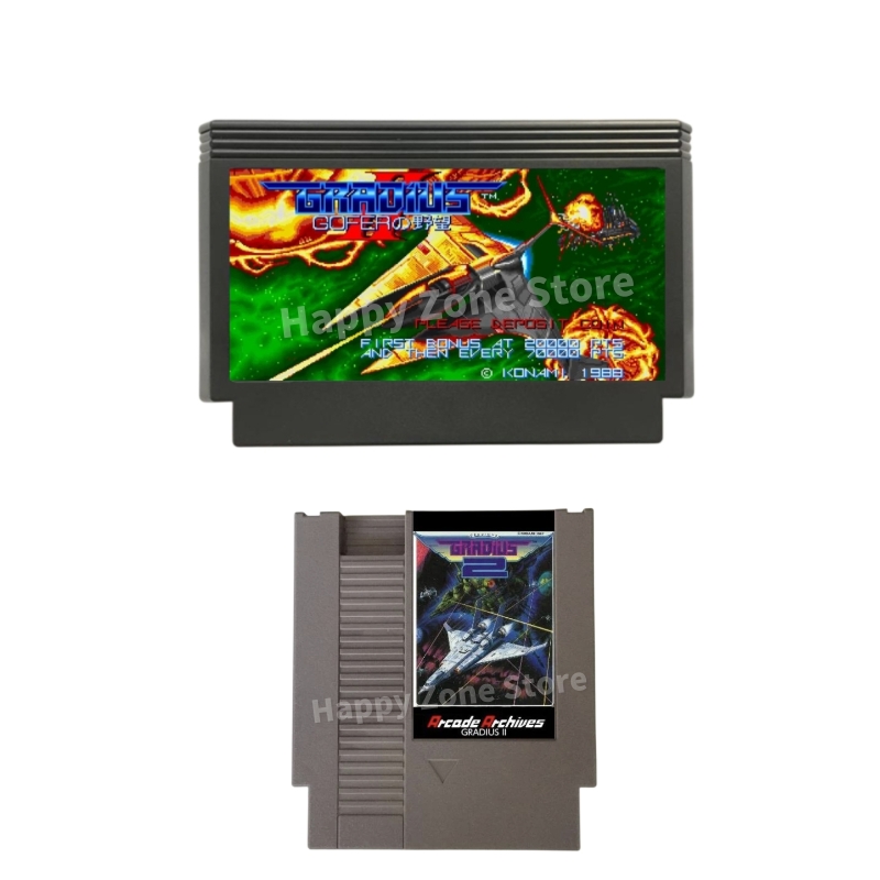Arcade Game Jackpot - Fcおよびnesコンソール用のビデオゲームカートリッジ,gradius ii,60ピン,72ピン,アーケードアーカイブ