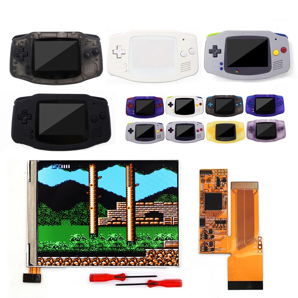 Lcd Screen Arcade - クラシック3.2インチIPS液晶 GBA V2用バックライトスクリーンキット ゲームボーイアドバンス用ディスプレイ バックライト付き 10段階輝度調整