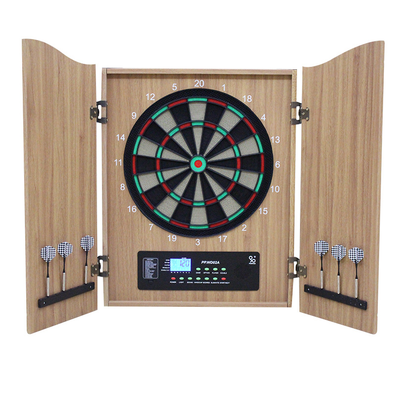 Electronic Dartboard Cabinet - 高級木製電子ダーツボードキャビネット、自動スコアリングシステム、ソフトダーツボード付き、プロゲーム用