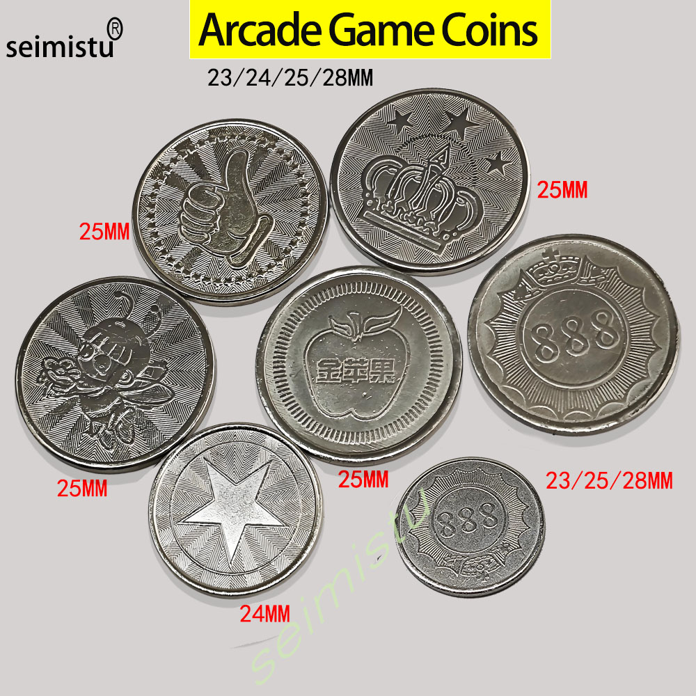 Arcade Game Coin - 100個 ステンレス製 23/24/25mm トークン クラウンデザイン アーケードコイン