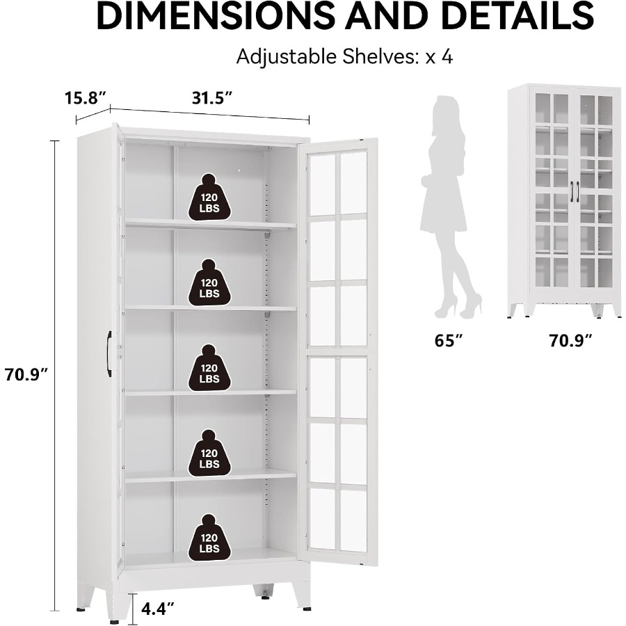 キッチンやダイニングルーム用の71インチのガラス扉付きショー - Glass Cabinet Display のレビューと価格
