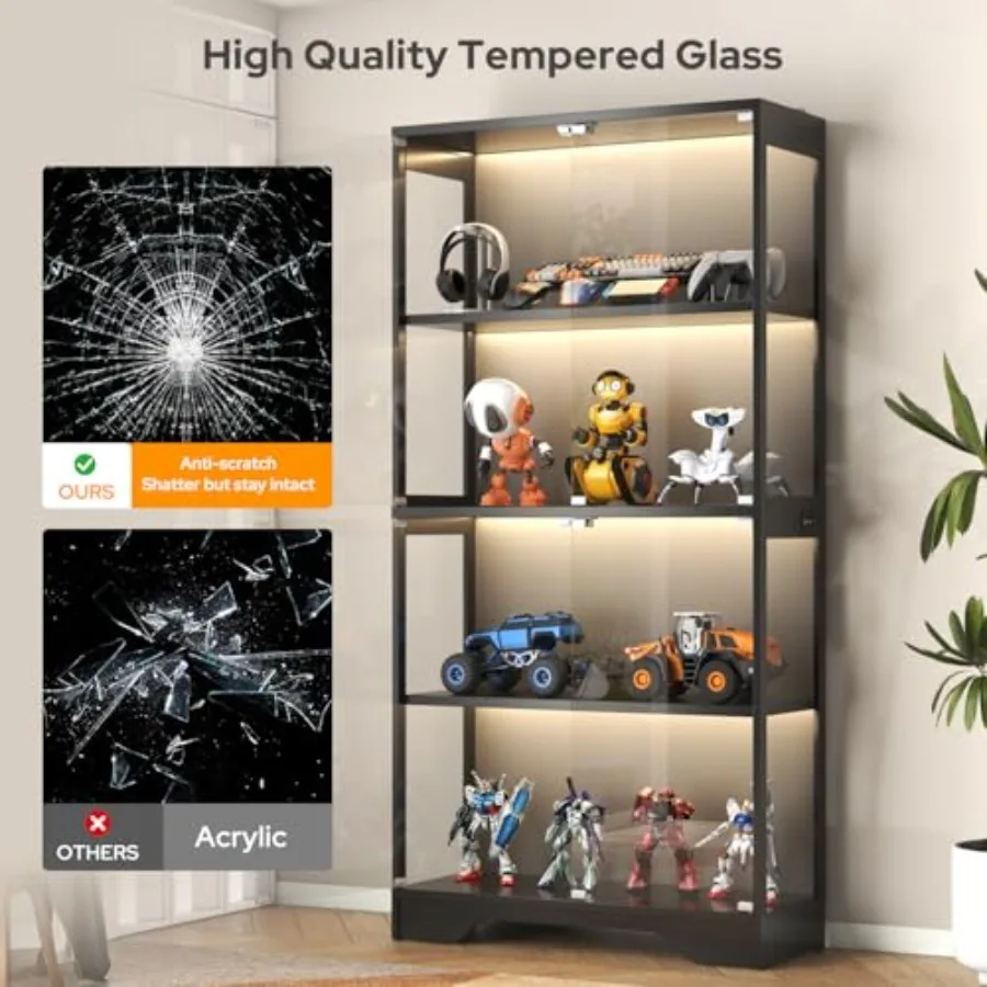 コレクションや美術書を収納できる、ガラス扉付きの展示キャビネ - Glass Cabinet Display のレビューと価格