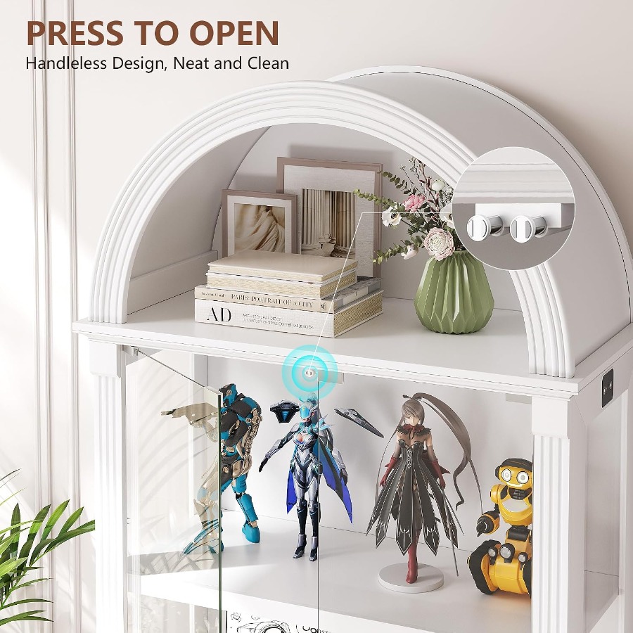 アーチ型のガラス扉付き展示キャビネット、高さ72インチの人体 - Glass Cabinet Display のレビューと価格