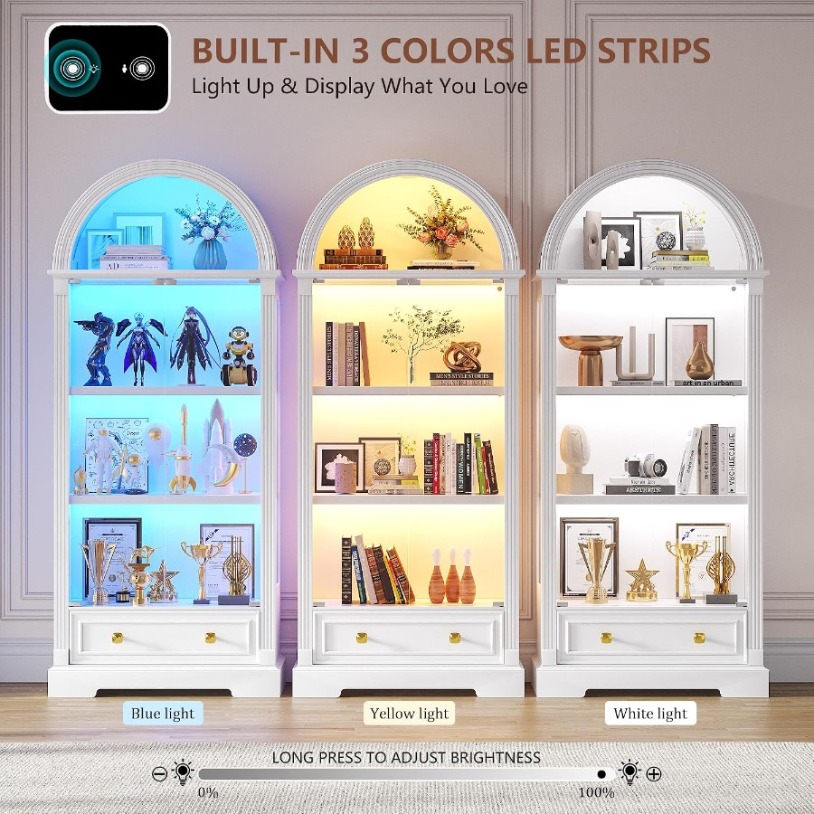 アーチ型のガラス扉付き展示キャビネット、高さ72インチの人体 - Glass Cabinet Display のレビューと価格