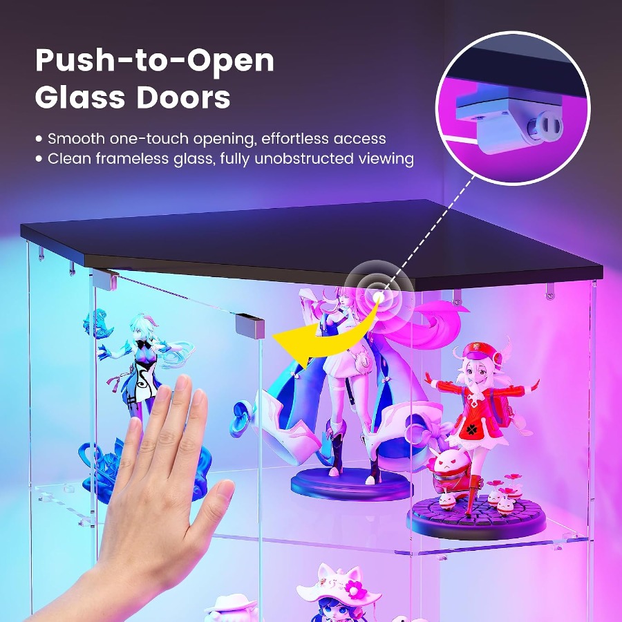 HNEBC 69インチのコーナー型ディスプレイキャビネット。 - Glass Cabinet Display のレビューと価格
