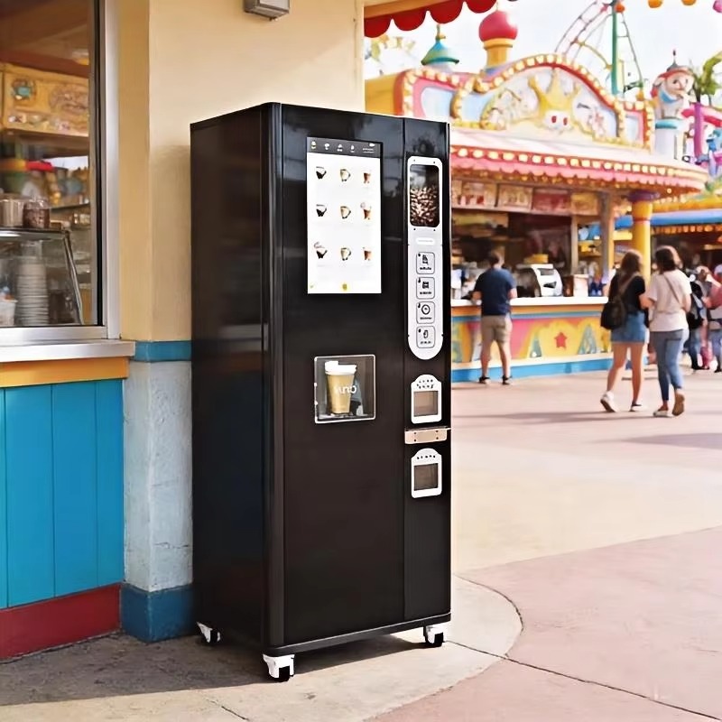 業務用キャビネット型、挽きたてのコーヒーを提供する自動販売機 - Vending Machine Qr Code のレビューと価格