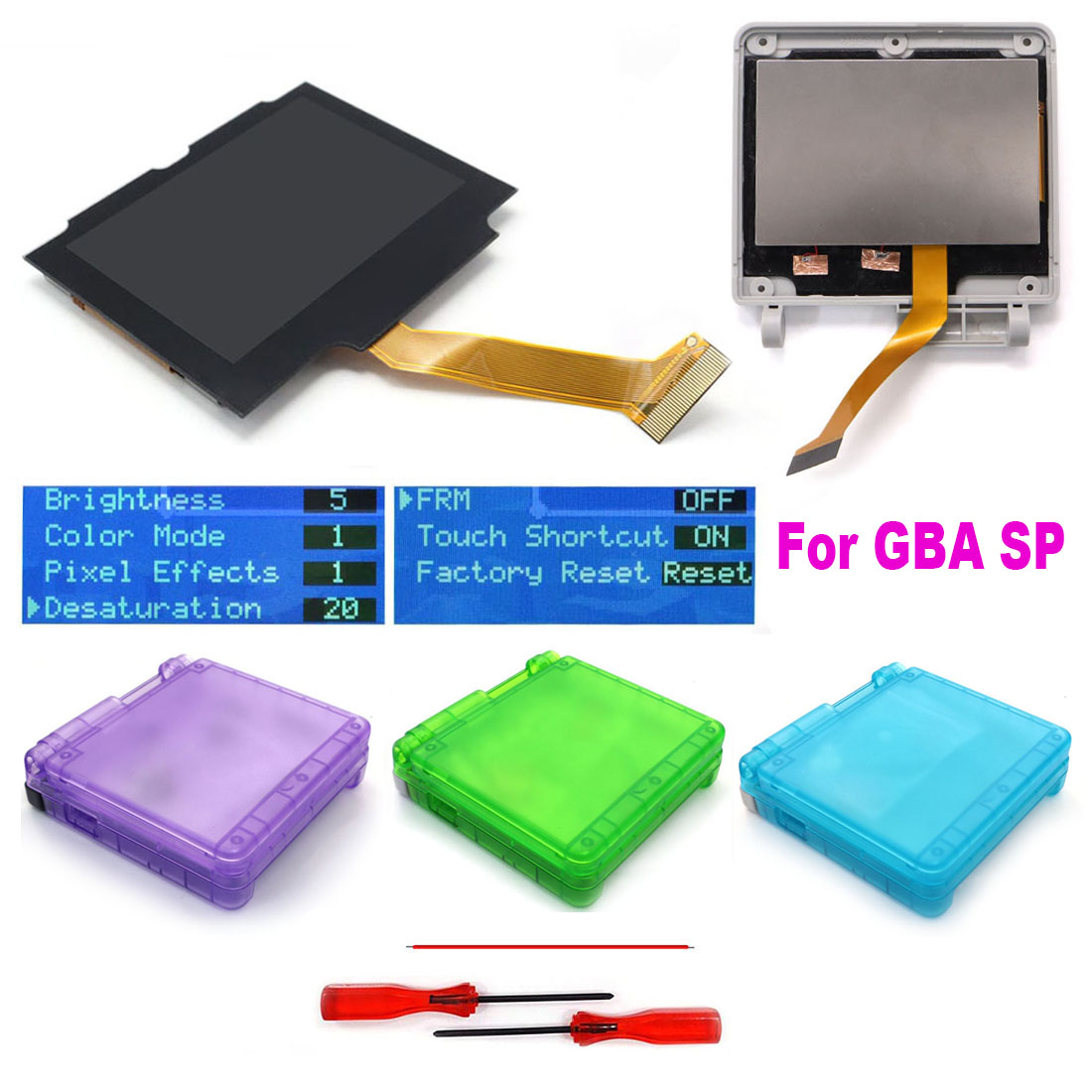 HISPEEDIDO製 GBA SP用 IPS V5 液晶パ - Lcd Screen Arcade のレビューと価格